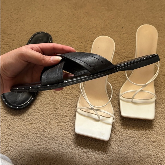 Wild Diva Women’s Black and Cream Sandals - Picture 3 of 3